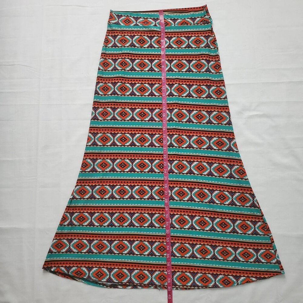 HOT Ginger Women’s Multicolor Geometric Full Length Maxi Skirt Size Medium - Picture 9 of 9